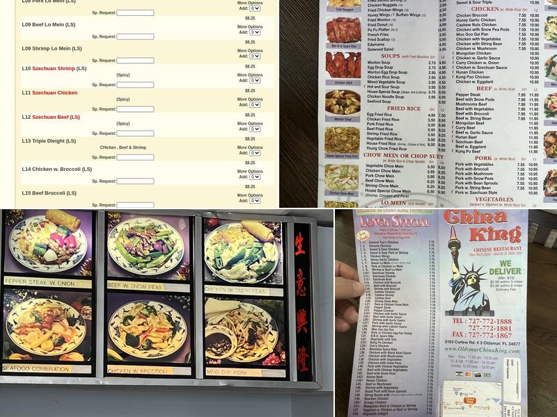 China King Menu