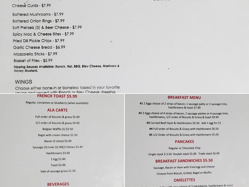 Papa Chuck's Menu
