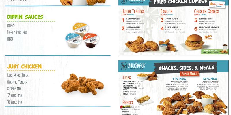 Bird Shack Fried Chicken Menu