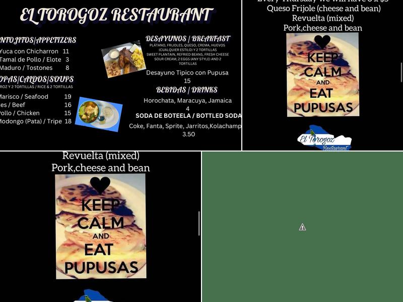 El Torogoz Restaurant Menu