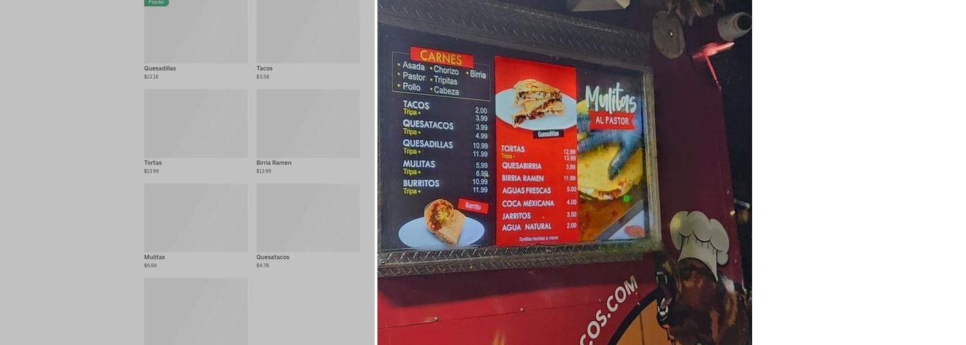 Hungry Bear Tacos Menu