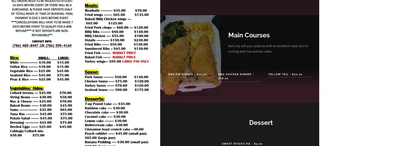 World’s Famous Souseman Soulfood Menu