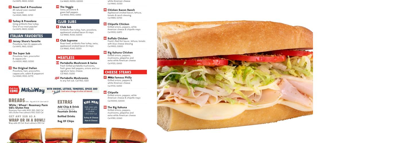 Jersey Mike's Subs Menu