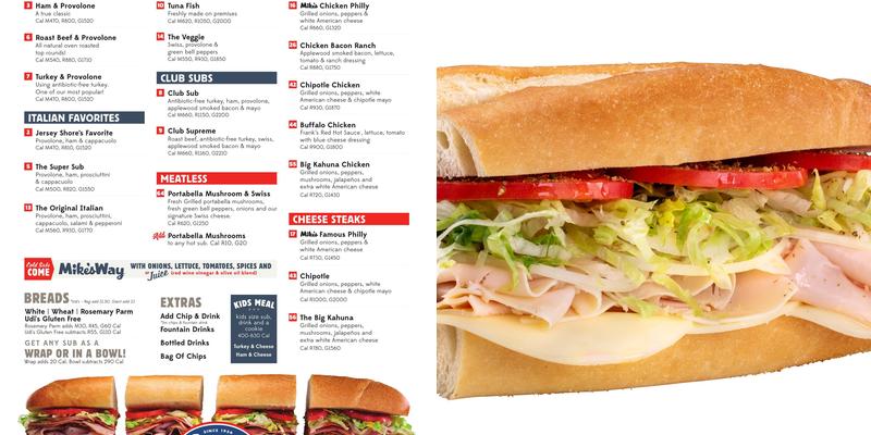 Jersey Mike's Subs Menu