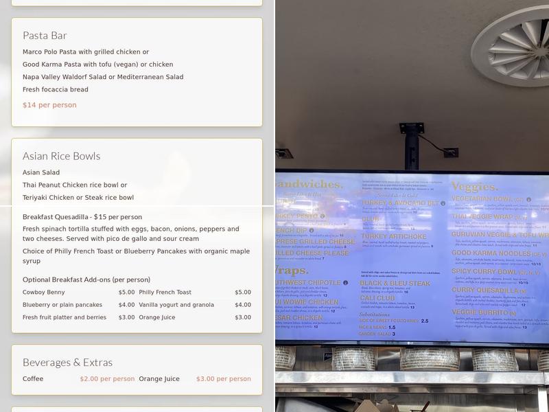 Guru’s Cafe Menu