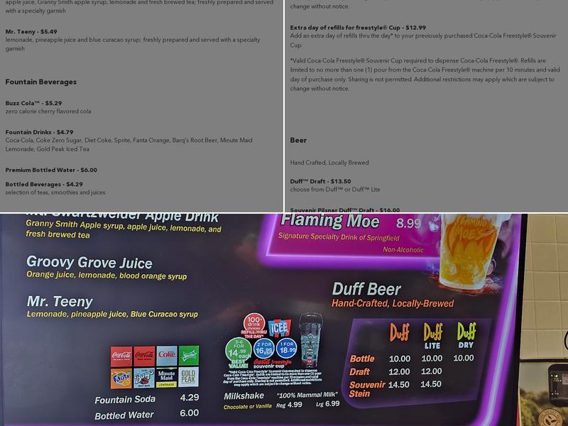 Flaming Moe's Menu
