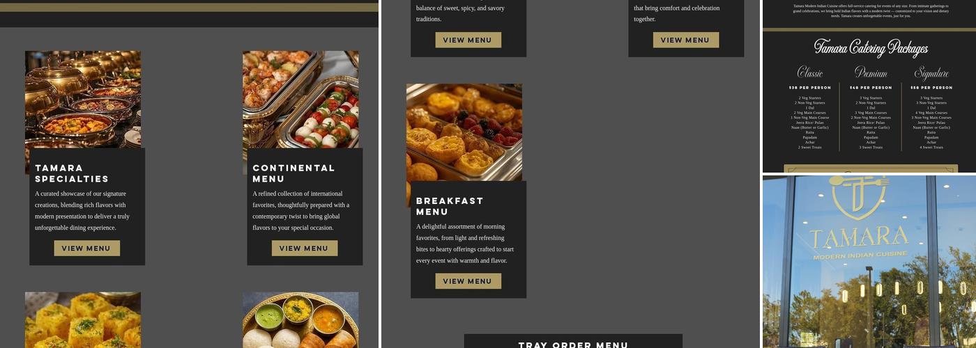 Tamara Modern Indian Cuisine Menu