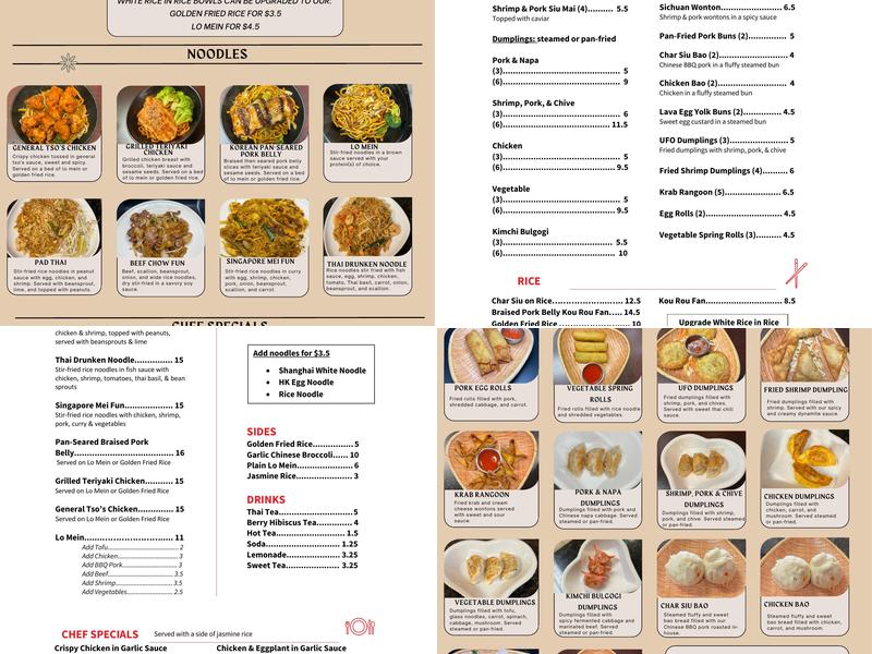 Kung Fu Dumpling Menu