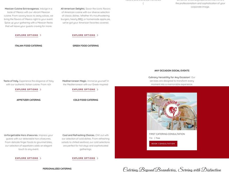 Garcia's Catering & Grill Menu