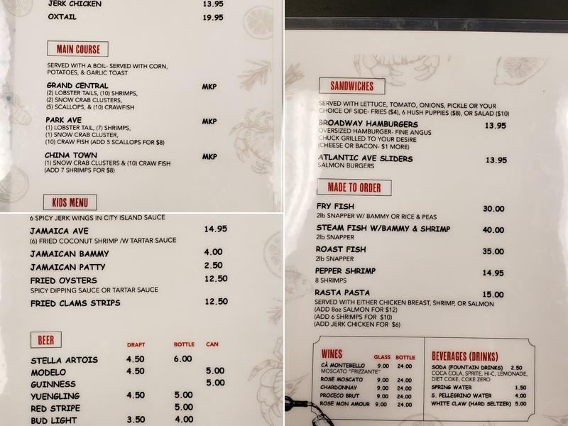 City Island Co. Seafood Lounge Menu