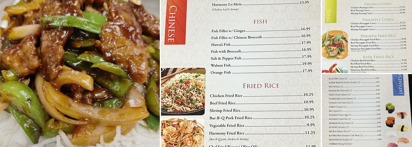 Harmony Chinese Restaurant Menu