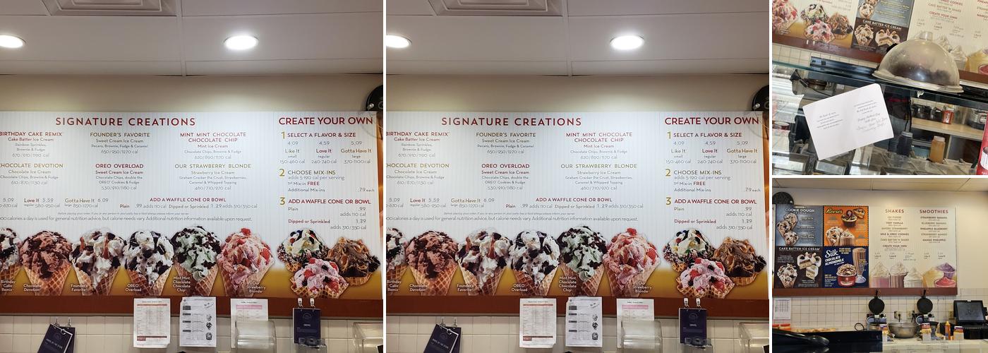 Cold Stone Creamery Menu