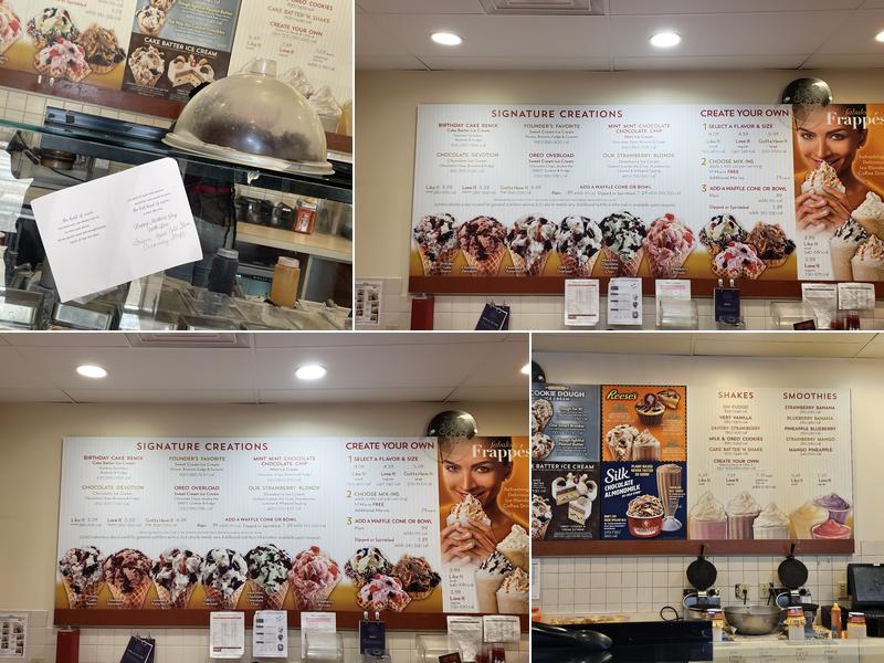 Cold Stone Creamery Menu