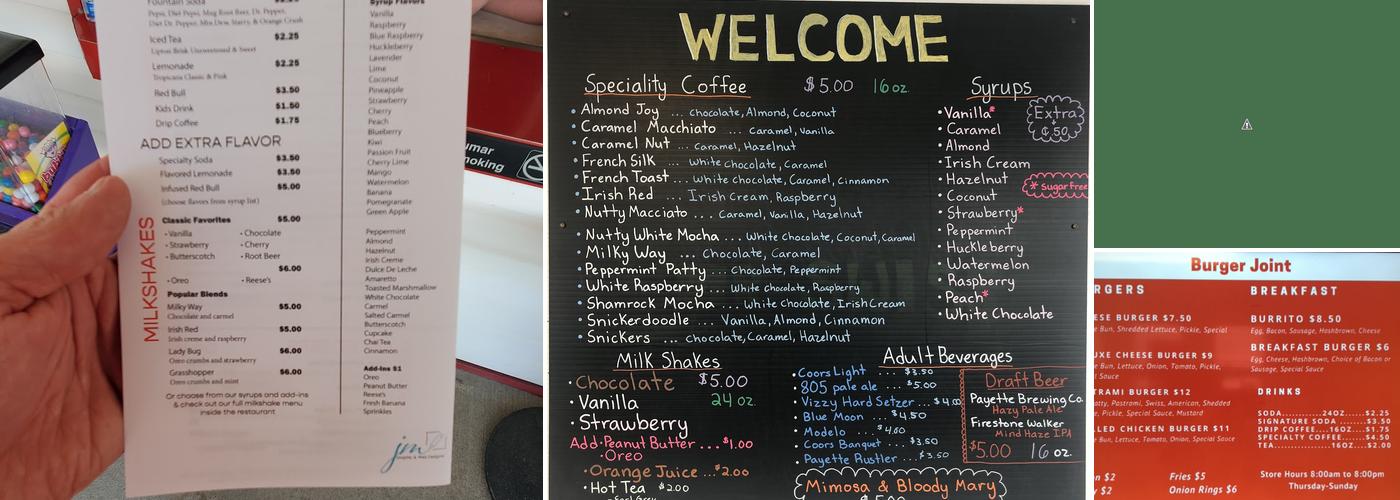 The Burger Joint Menu