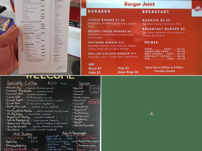 The Burger Joint Menu