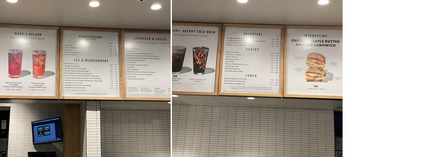 Starbucks Menu