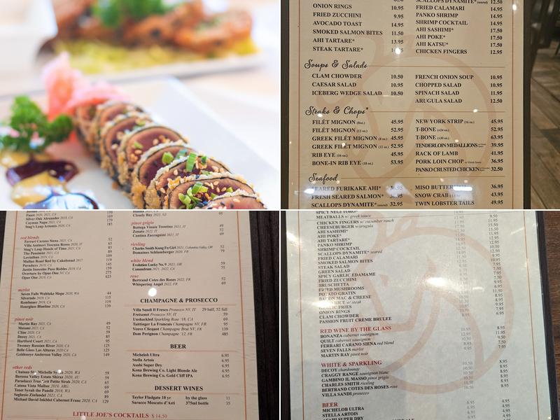 Little Joe's Steakhouse Pearl City Menu