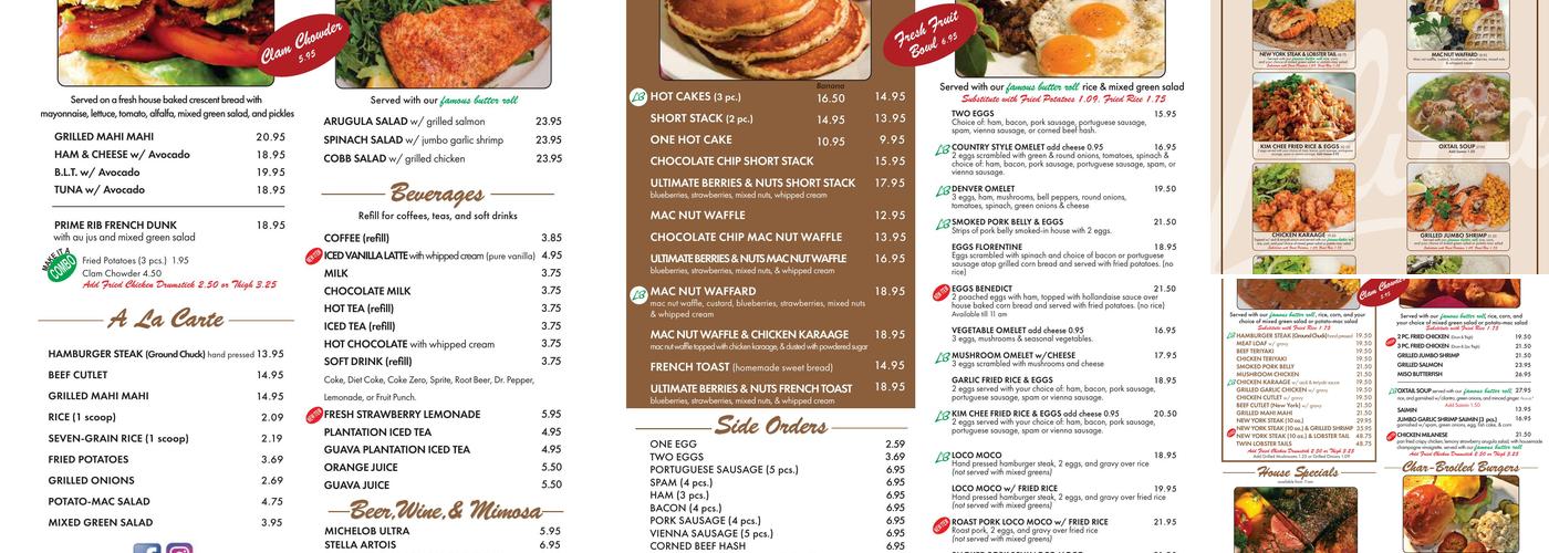 Liliha Bakery Pearl Highlands Menu