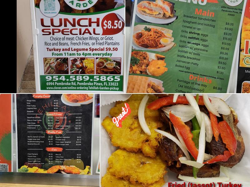 Tehillah Garden Menu