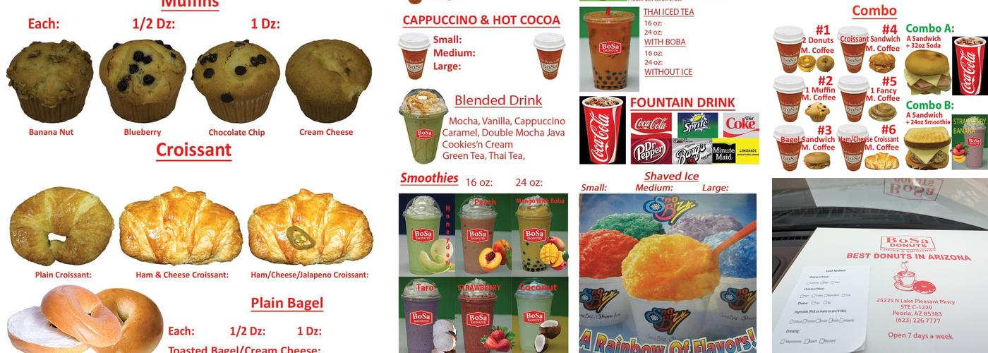 Bosa Donuts Menu