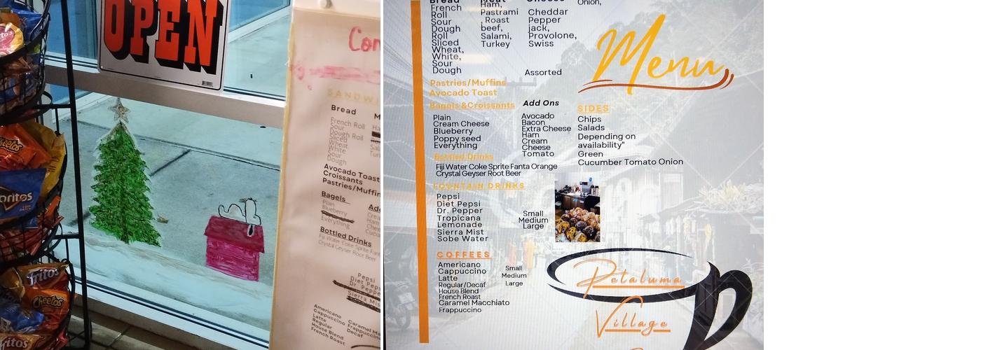 Petaluma Village Cafe Menu