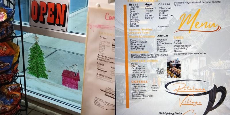 Petaluma Village Cafe Menu