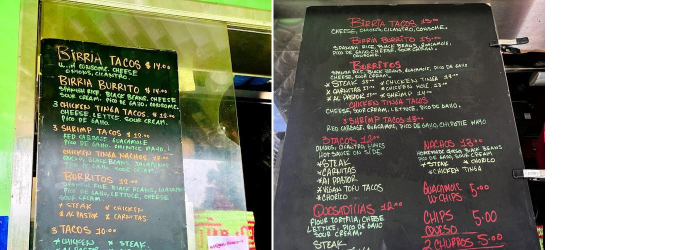 Burrito Feliz Philly Menu