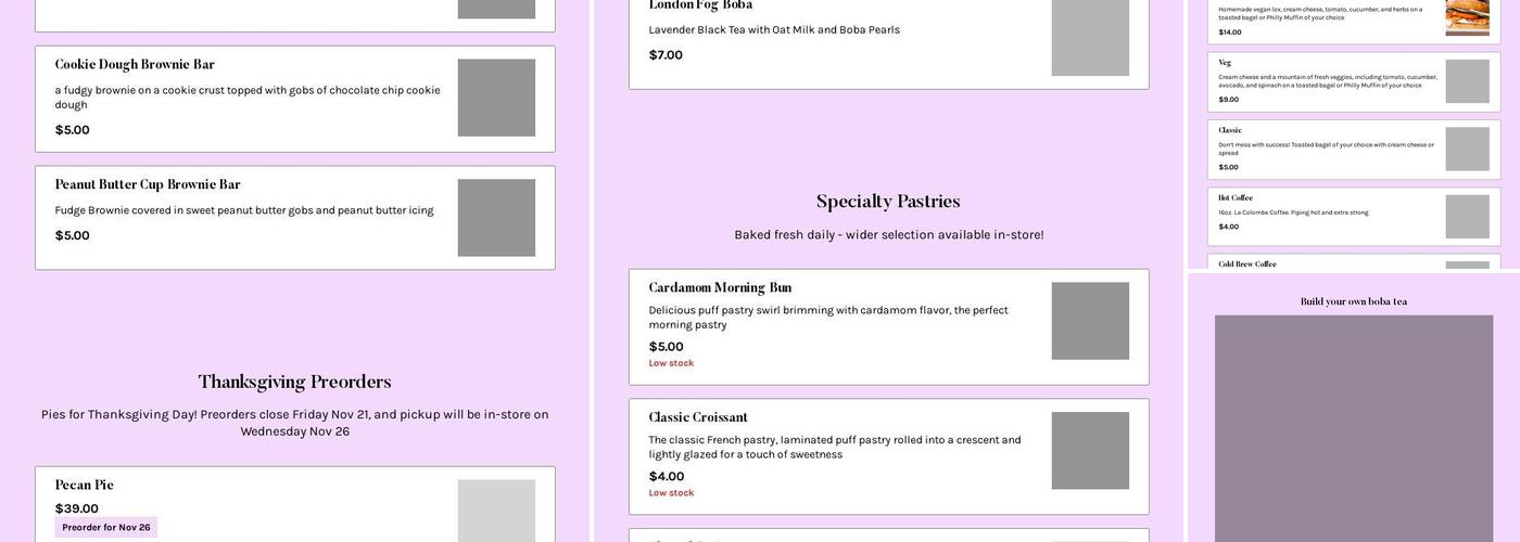 Brewerytown Bakery & Bagels Menu