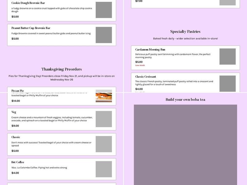 Brewerytown Bakery & Bagels Menu