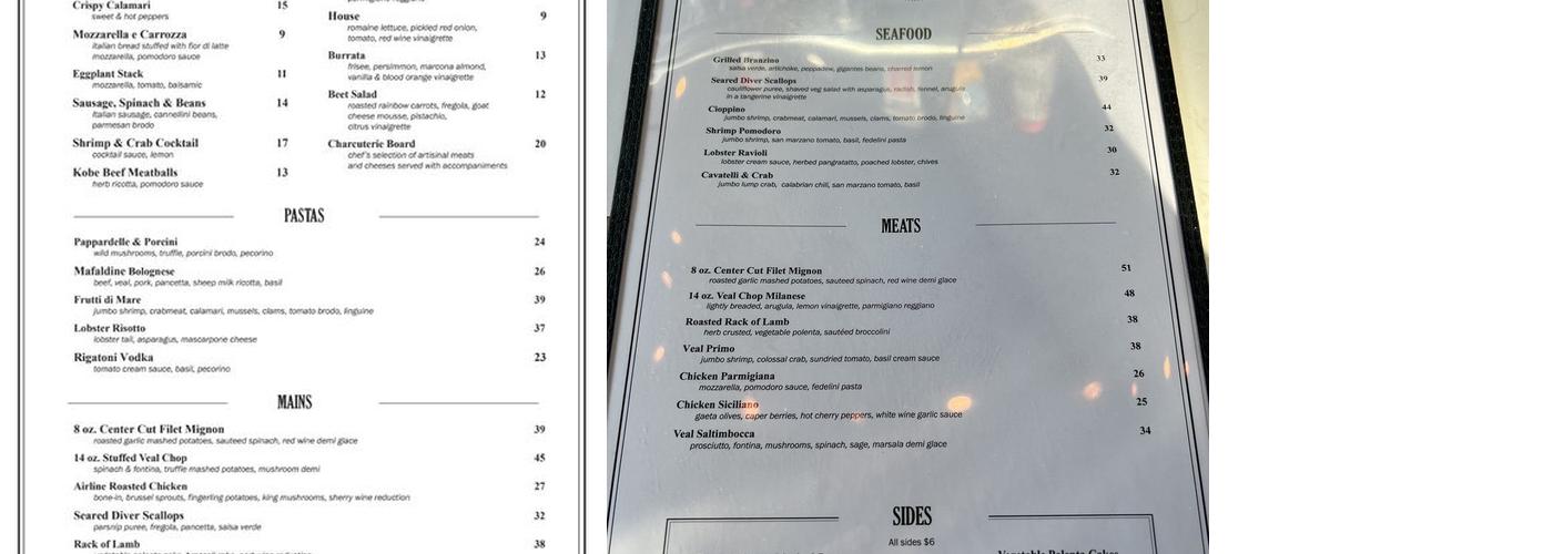 P SQUARE LOUNGE Menu