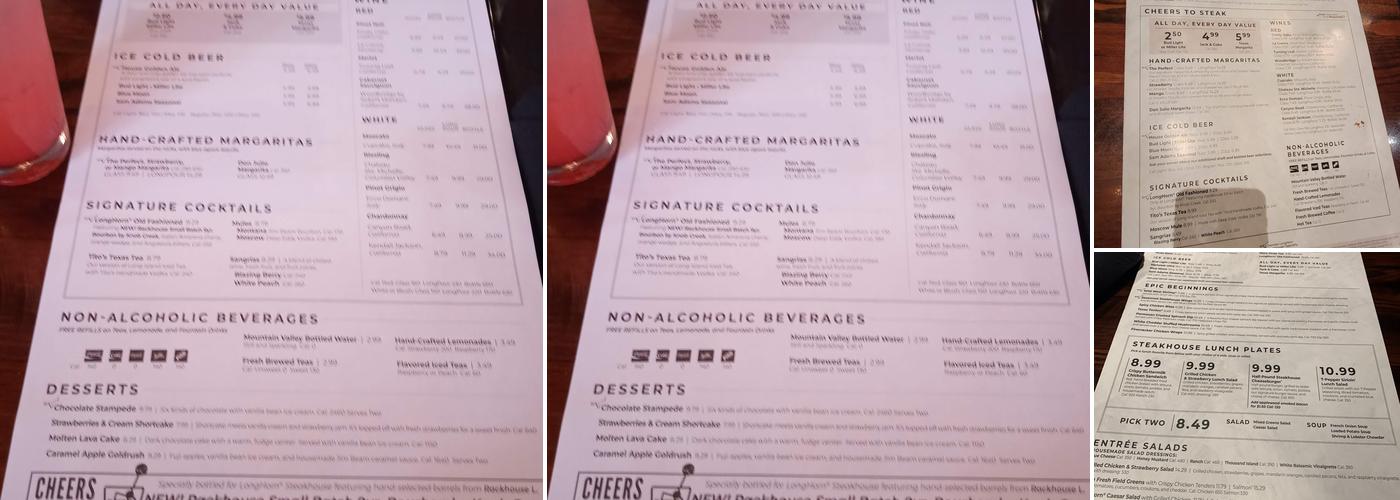 LongHorn Steakhouse Menu