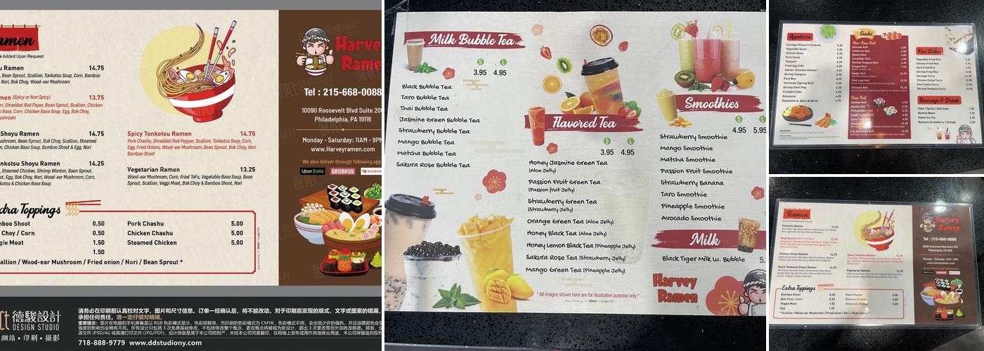 Harvey Ramen Menu