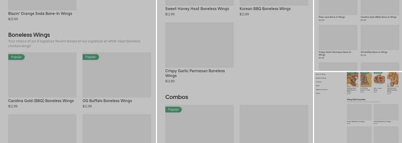Wing SZN - Whitman Menu
