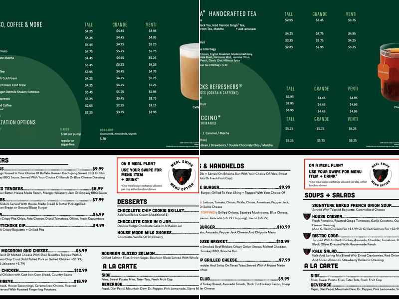 Table 99 Menu