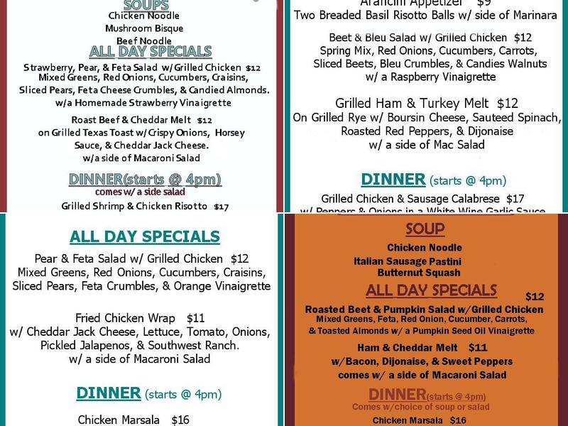 Bobarino's Menu