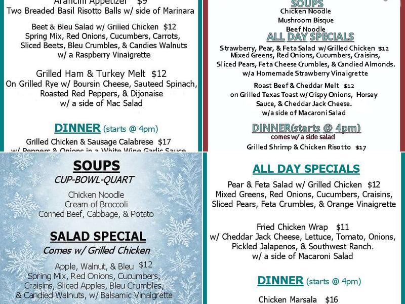 Bobarino's Menu
