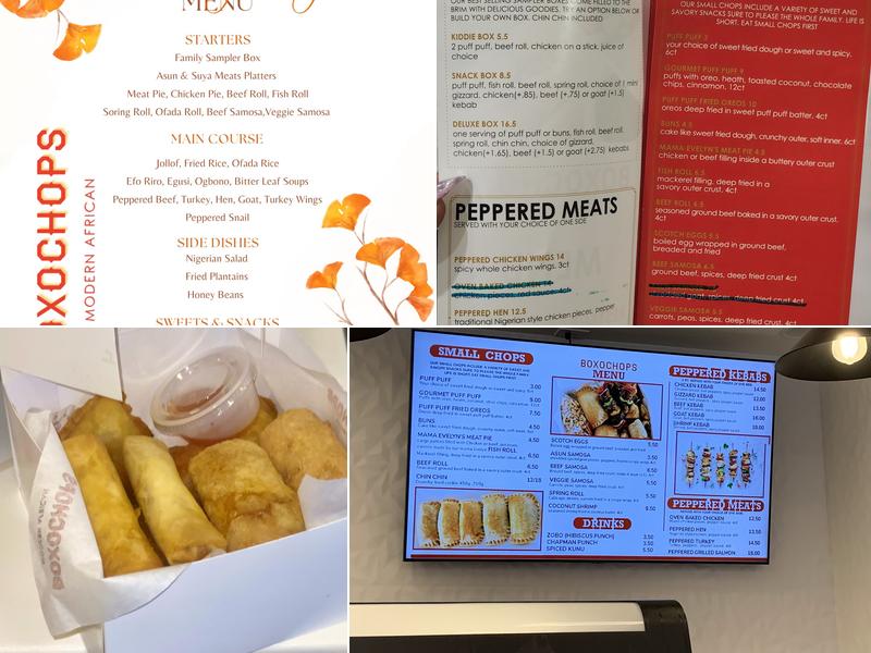 BOXOCHOPS Modern African Kitchen Menu