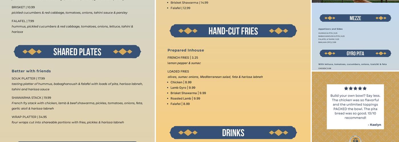 Shawarma Bar Menu