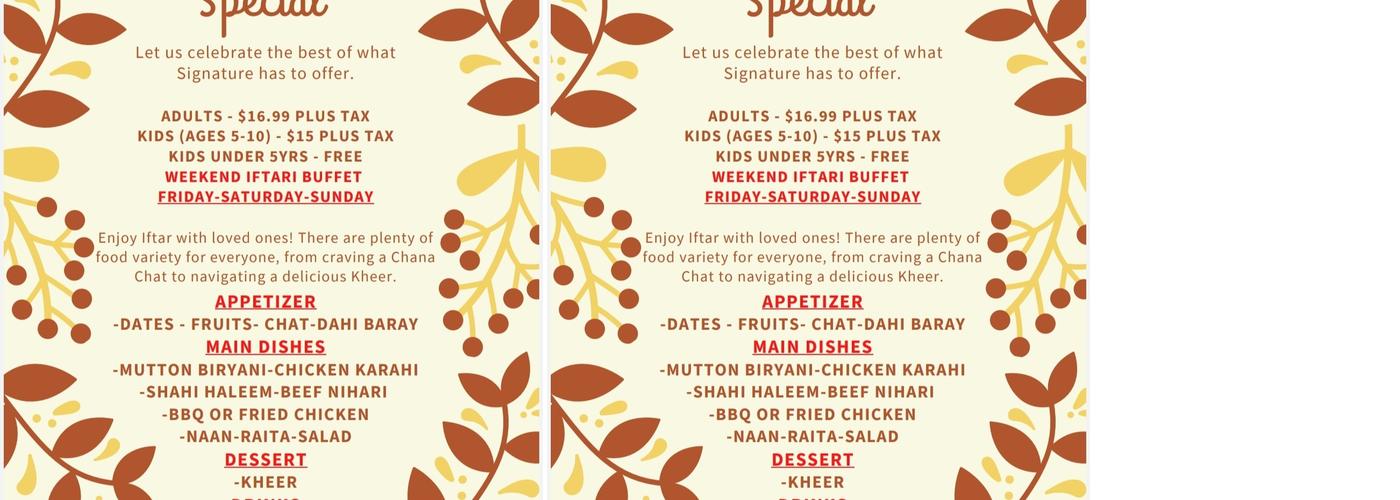 signature kabob grill Menu