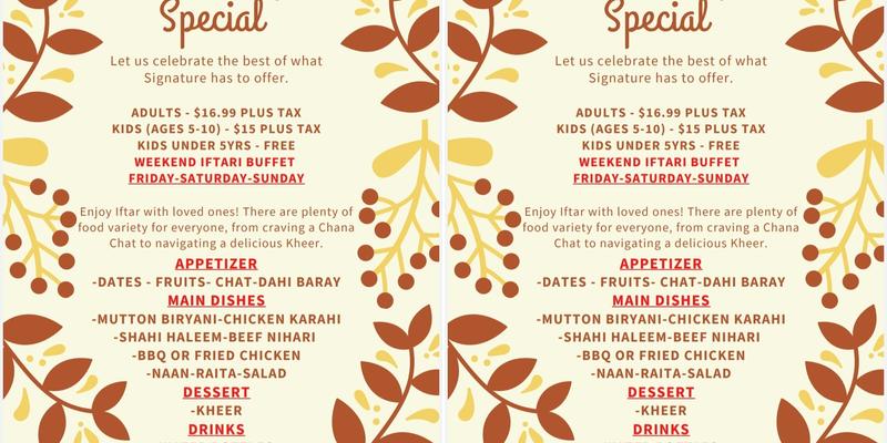 signature kabob grill Menu