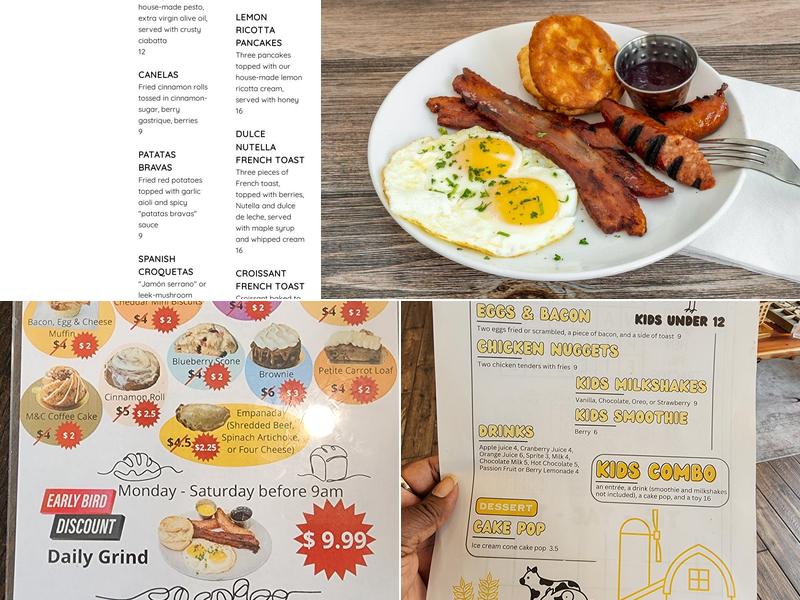 Maple and Cream Restaurant Menu