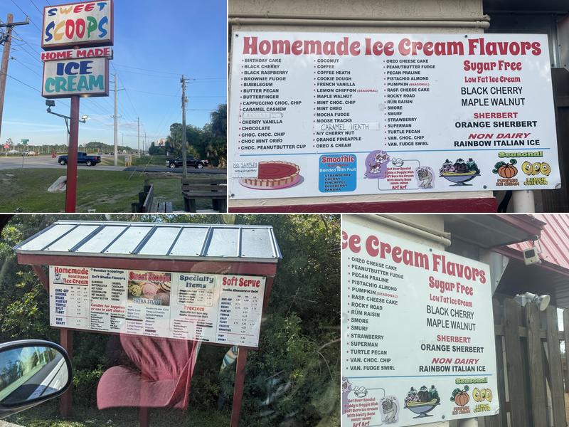 Sweet Scoops Ice Cream Menu