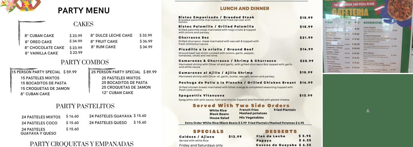 Lily's Market Cafeteria Menu