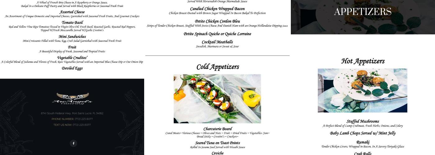 ArcAngels CATERING Menu