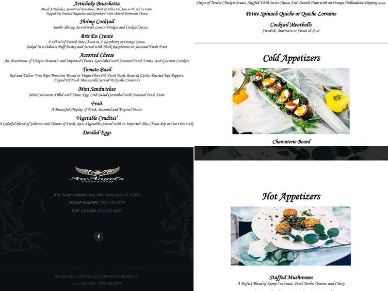ArcAngels CATERING Menu