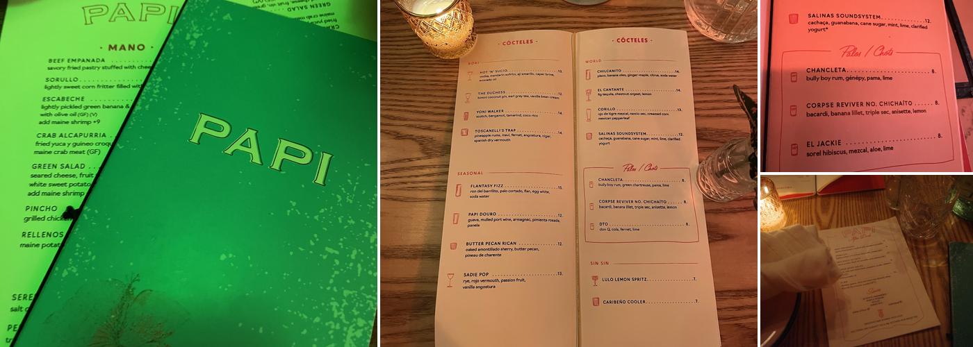 Papi Portland Menu