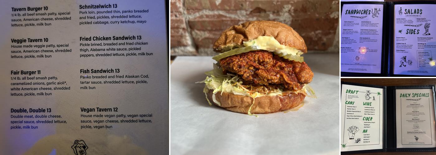 Tulip Shop Tavern Menu