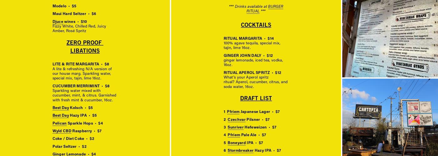 CARTOPIA FOOD CARTS Menu