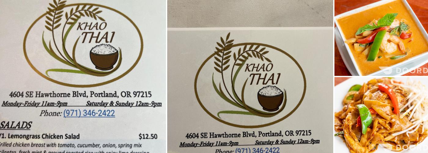 Khao Thai Menu