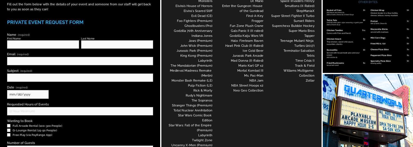 QuarterWorld Arcade Menu